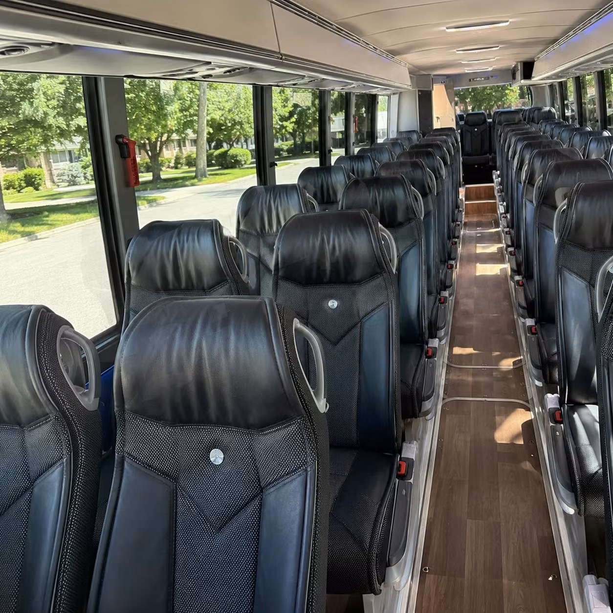 56 passenger charter bus inside